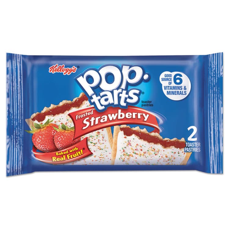 KELLOGG'S Pop Tarts, Frosted Strawberry, 3.67 oz, 2/Pack, 6 Packs/Box (KEB31732)