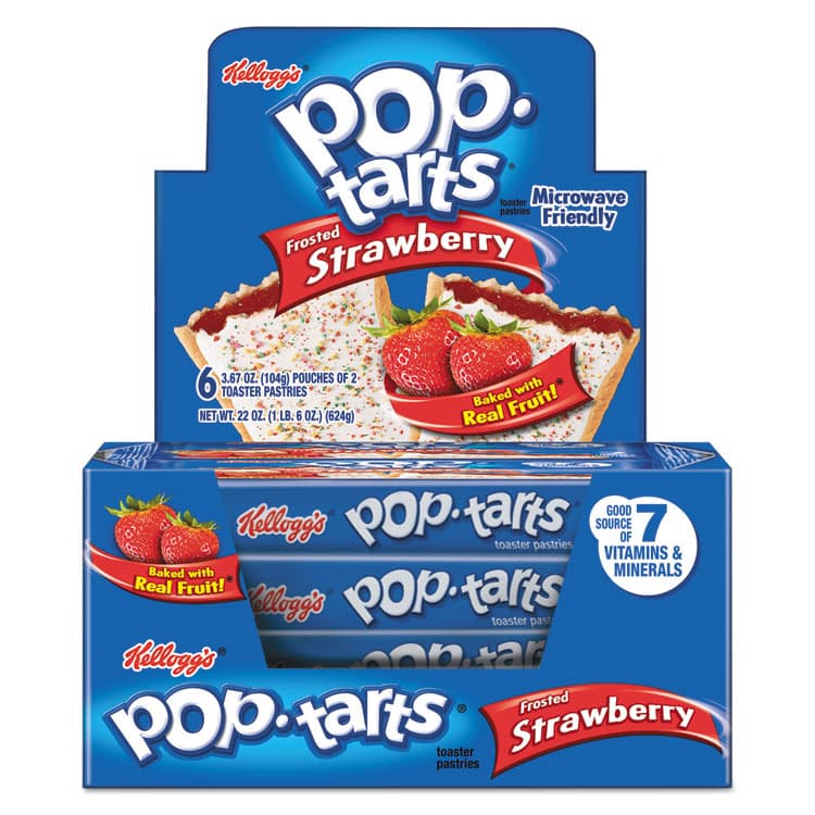 KELLOGG'S Pop Tarts, Frosted Strawberry, 3.67 oz, 2/Pack, 6 Packs/Box (KEB31732) thumbnail 3