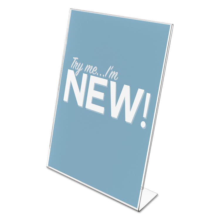 DEFLECTO CORPORATION Classic Image Slanted Sign Holder, Portrait, 8.5 x 11 Insert, Clear (DEF69701) thumbnail 2