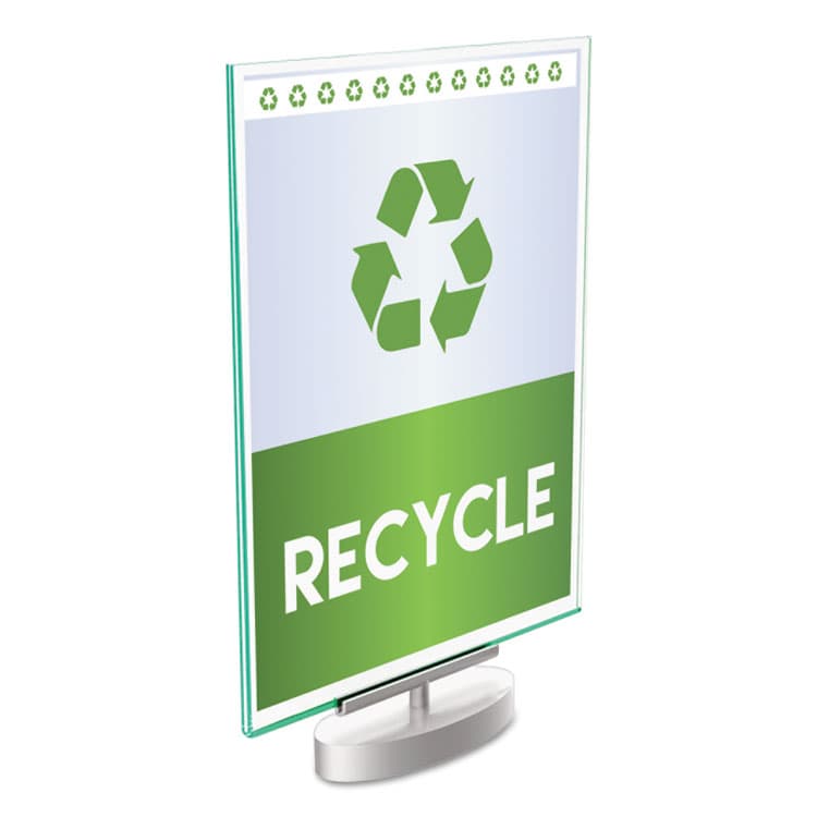 DEFLECTO CORPORATION Superior Image Swivel Sign Holder w/Green Edge, 8.5 x 11 Insert, Silver Base (DEF691590) thumbnail 4