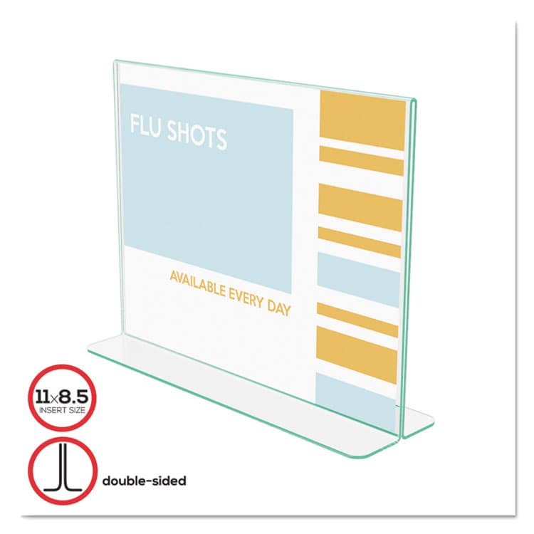 DEFLECTO CORPORATION Superior Image Premium Green Edge Sign Holders, 11 x 8.5 Insert, Clear/Green (DEF5991890)