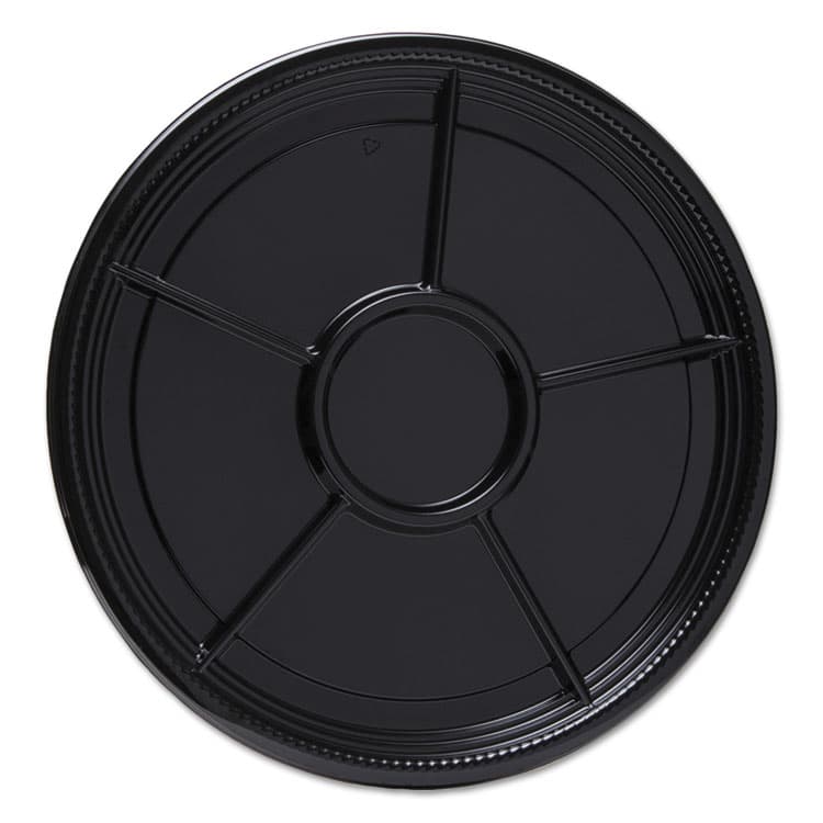 WNA, . Caterline Casuals Thermoformed Platters, 6 Compartments, 16" Diameter, Black, Plastic, 25/Carton (WNAA526BL)