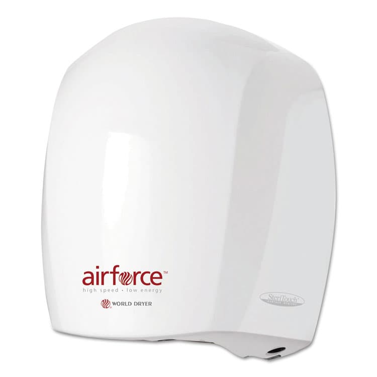 WORLD DRYER CORPORATION Airforce Hand Dryer, 110 V to 120 V, 10.75 x 9 x 6.5, White (WRLJ974A3)