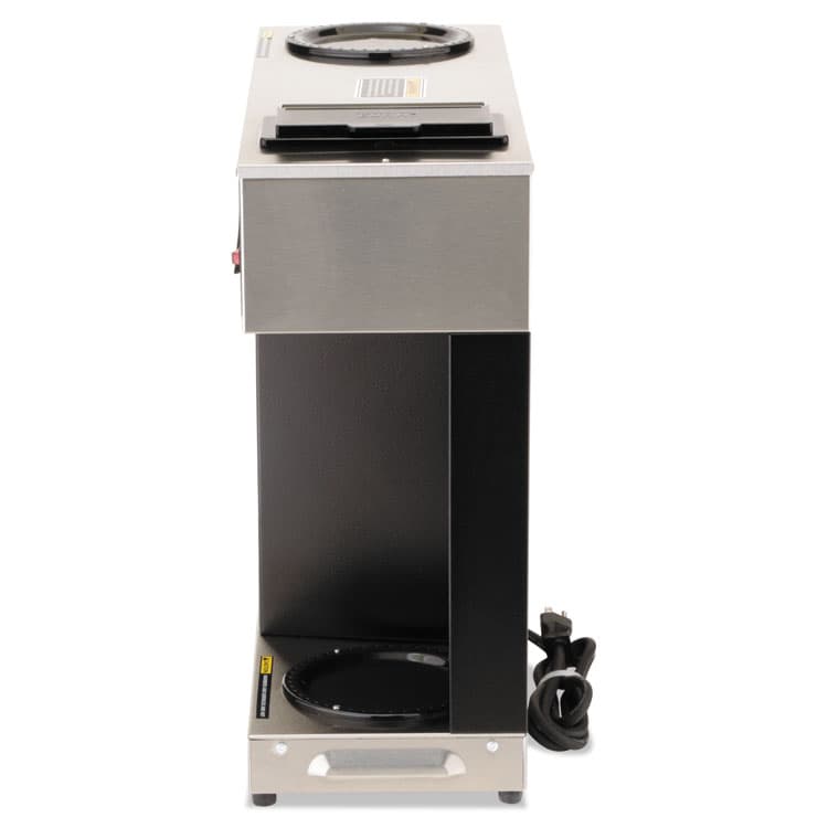 BUNN-O-MATIC Pour-O-Matic Three-Burner Pour-Over Coffee Brewer, 12-Cup, Stainless Steel, Black (BUNVPS) thumbnail 4