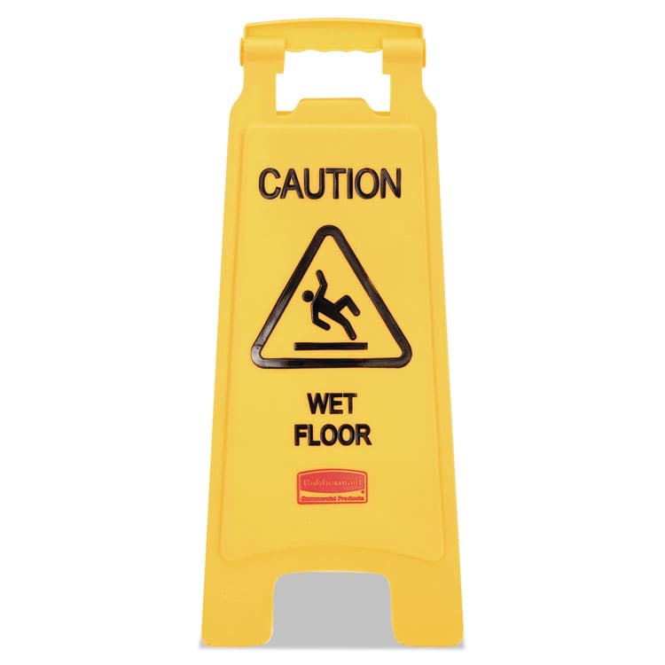 RUBBERMAID COMMERCIAL PROD. "Caution Wet Floor" Sign, 11 x 12 x 25, Yellow (RCP611277YW) thumbnail 3