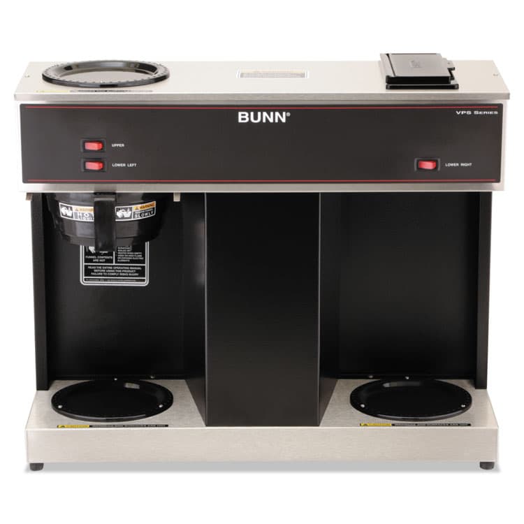 BUNN-O-MATIC Pour-O-Matic Three-Burner Pour-Over Coffee Brewer, 12-Cup, Stainless Steel, Black (BUNVPS) thumbnail 3