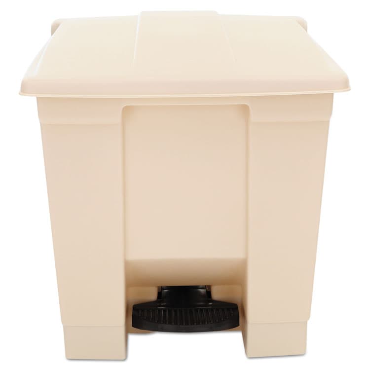 RUBBERMAID COMMERCIAL PROD. Indoor Utility Step-On Waste Container, 8 gal, Plastic, Beige (RCP6143BEI)