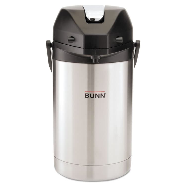 BUNN-O-MATIC Lever Action Airpot, 84 oz, Stainless Steel/Black (BUNAIRPOT25) thumbnail 2