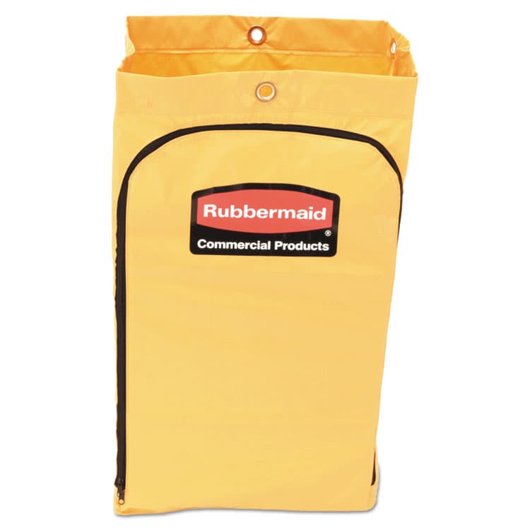 RUBBERMAID COMMERCIAL PROD. Zippered Vinyl Cleaning Cart Bag for Rubbermaid Commercial 6173-88, 24 gal, 17.25" x 10.5" x 30.5", Yellow (RCP1966719)