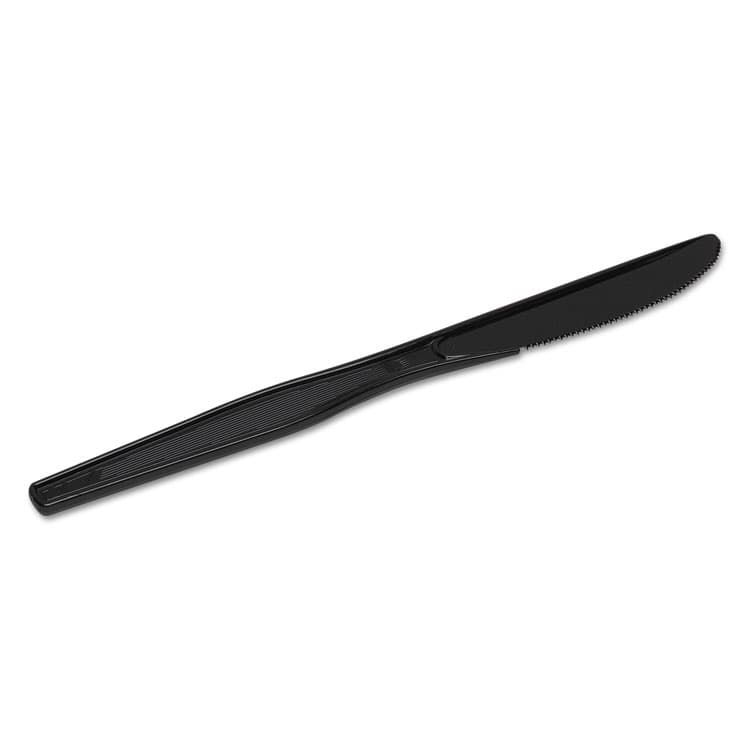 DIXIE FOOD SERVICE Plastic Cutlery, Heavy Mediumweight Knife, Black, 1,000/Carton (DXEKM517) thumbnail 2