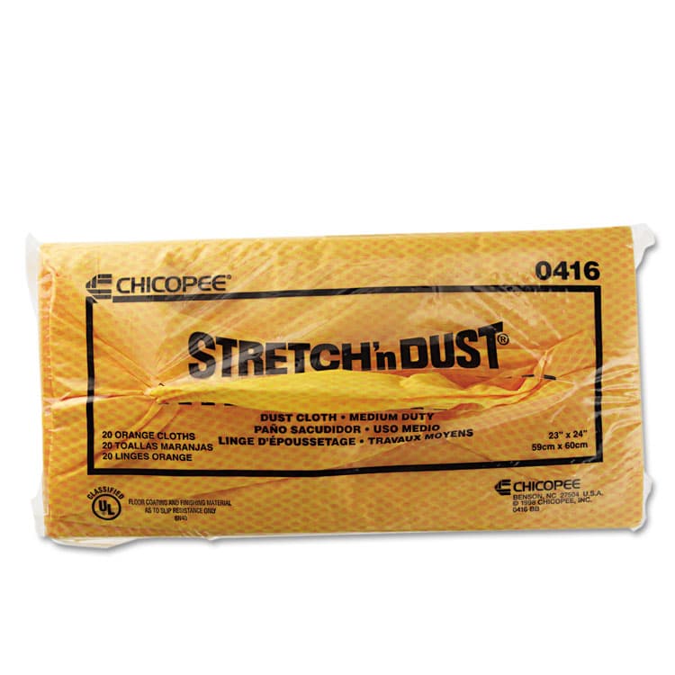 CHICOPEE, Stretch 'n Dust Cloths, 23.25 x 24, Orange/Yellow, 20/Bag, 5 Bags/Carton (CHI0416) thumbnail 4
