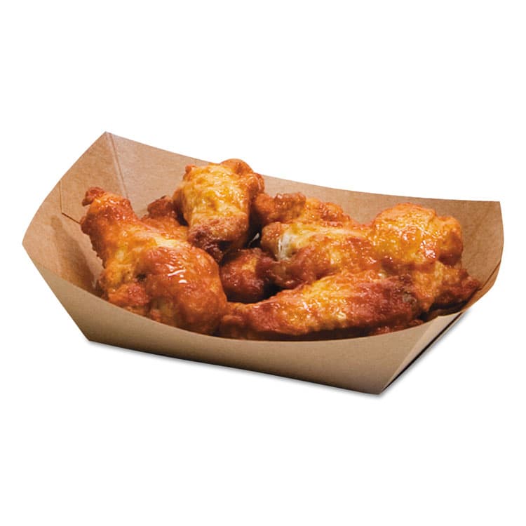 BAGCRAFT EcoCraft Food Trays, 2 lb Capacity, 6.5 x 1.63 x 1.63, Natural, Paper, 1,000/Carton (BGC300697) thumbnail 2