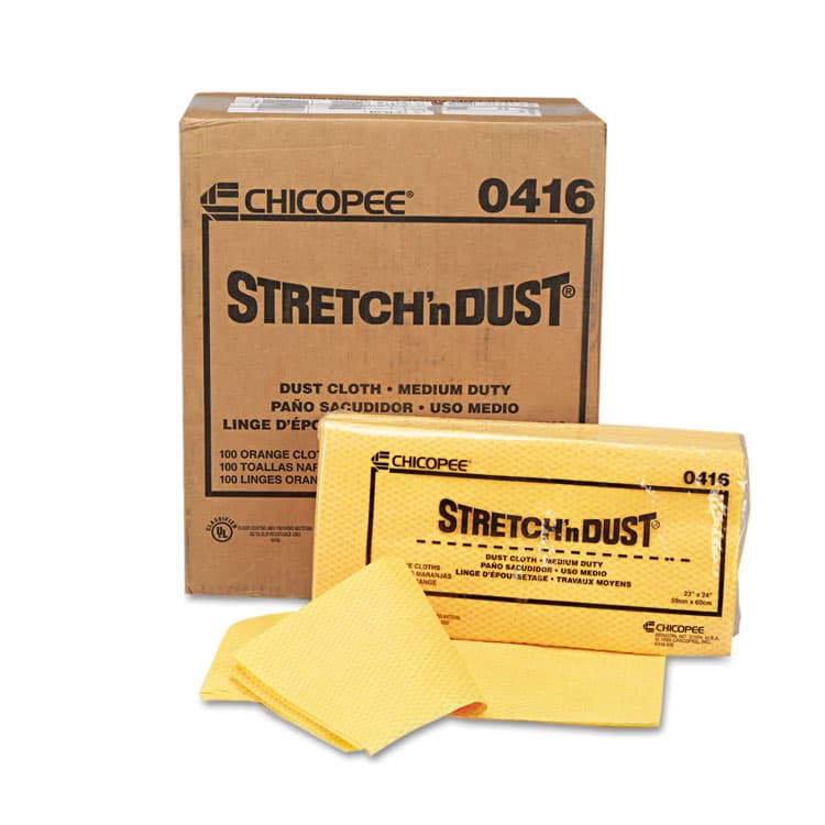 CHICOPEE, Stretch 'n Dust Cloths, 23.25 x 24, Orange/Yellow, 20/Bag, 5 Bags/Carton (CHI0416)