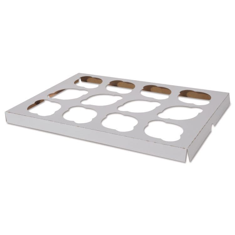 SOUTHERN CHAMPION TRAY Cupcake Holder Inserts, 12-Cupcake Holder, 9.88 x 13.88 x 0.88, White/Brown, Paper, 200/Carton (SCH10016)