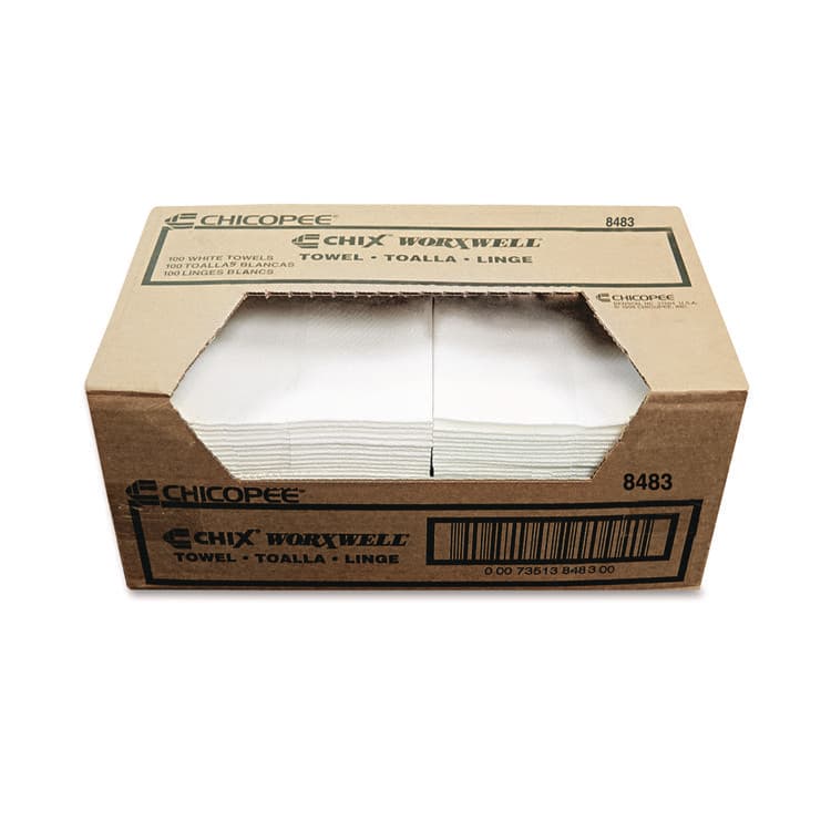 CHICOPEE, Durawipe Shop Towels, 13 x 15, Flat, White, 300/Carton (CHI8483)