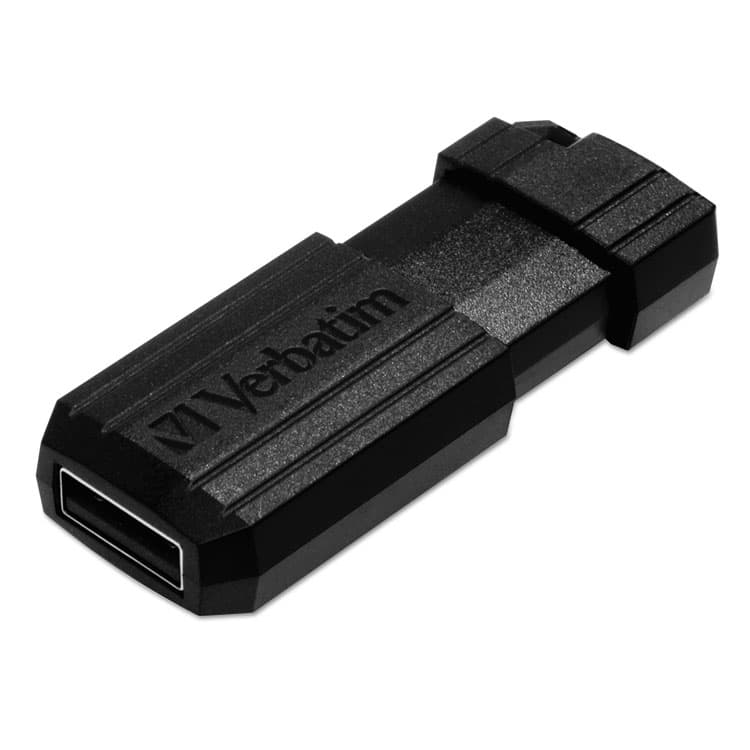 VERBATIM CORPORATION PinStripe USB 2.0 Flash Drive, 16 GB, Black (VER49063) thumbnail 2