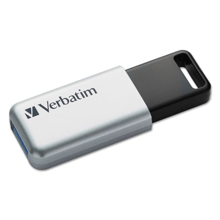 VERBATIM CORPORATION Store 'n' Go Secure Pro USB Flash Drive with AES 256 Encryption, 64 GB, Silver (VER98666) thumbnail 2