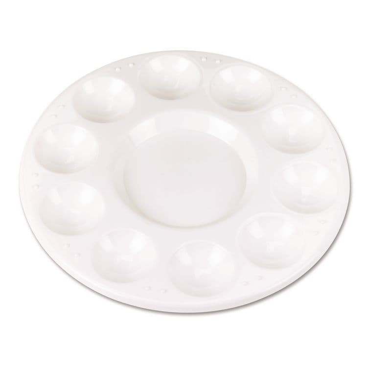 PACON CORPORATION Round Plastic Paint Trays for Classroom, White, 10/Pack (CKC5924)