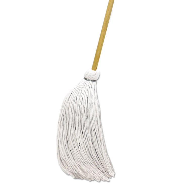 BOARDWALK Handle/Deck Mops, #16 White Rayon Head, 57" Natural Wood Handle, 12/Carton (BWKRD60016S)