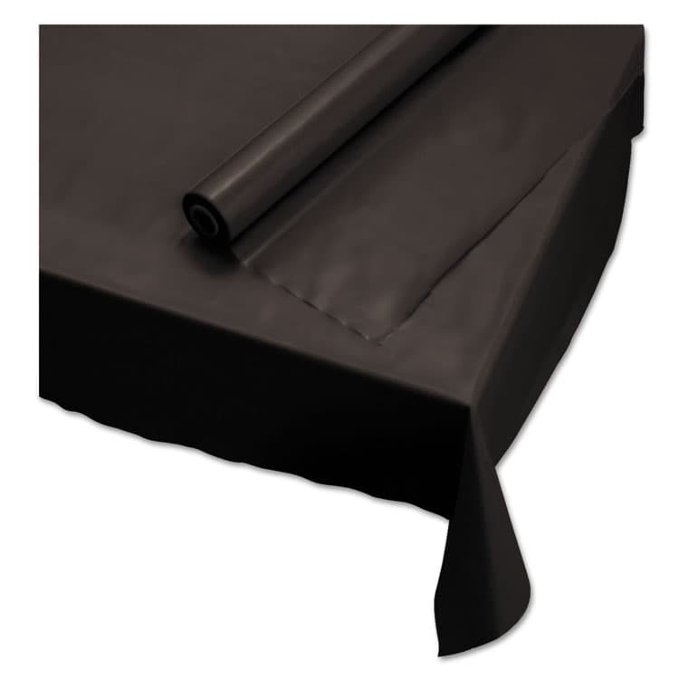 HOFFMASTER Plastic Roll Tablecover, 40" x 100 ft, Black (HFM113003)