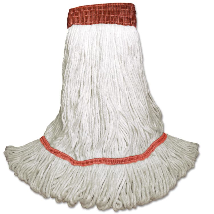 BOARDWALK Saddleback Loop-End Wet Mop Heads, Rayon, Large, White, 12/Carton (BWKSP200L18DZ)