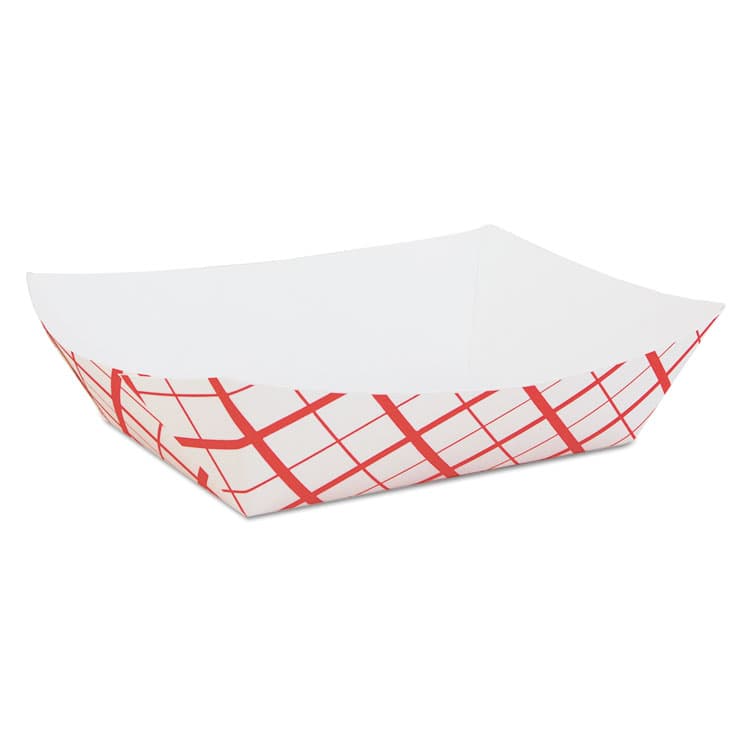 SOUTHERN CHAMPION TRAY Paper Food Baskets, 5 lb Capacity, 8.48 x 5.86 x 2.09, Red/White, Paper, 500/Carton (SCH0429)