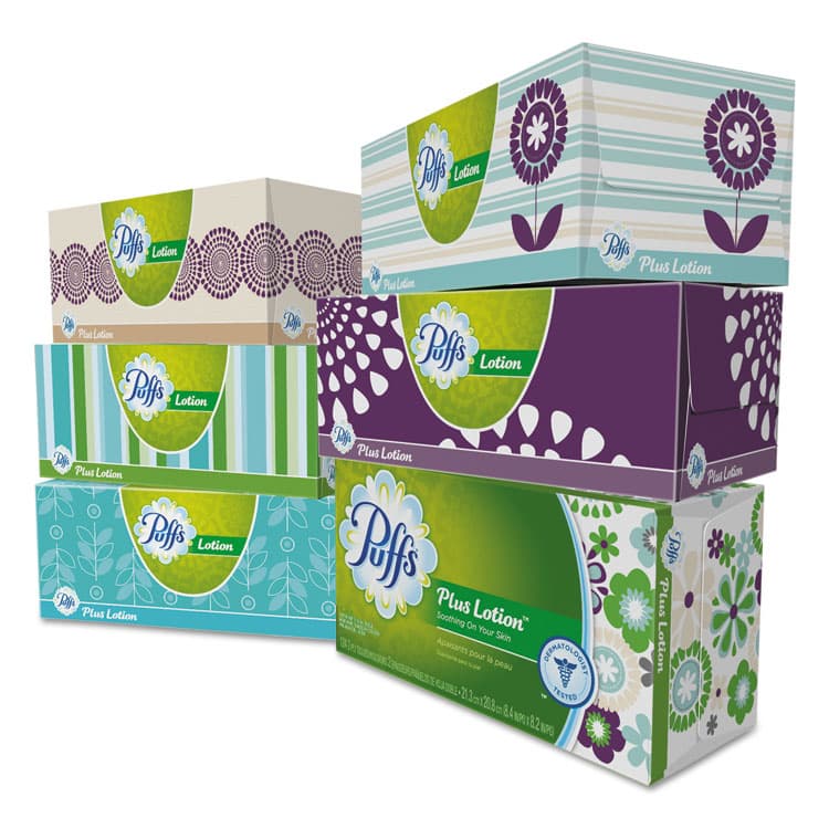 PROCTER & GAMBLE Plus Lotion Facial Tissue, 2-Ply, White, 124 Sheets/Box, 6 Boxes/Pack, 4 Packs/Carton (PGC39383) thumbnail 2