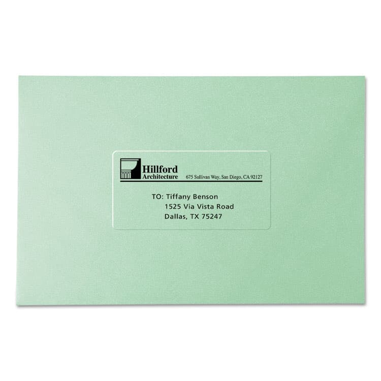 AVERY PRODUCTS CORPORATION Matte Clear Easy Peel Mailing Labels w/ Sure Feed Technology, Laser Printers, 2 x 4, Clear, 10/Sheet, 10 Sheets/Pack (AVE15663) thumbnail 2
