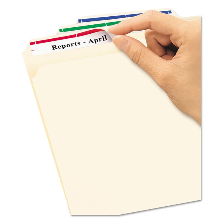 AVERY PRODUCTS CORPORATION Removable File Folder Label with Sure Feed Technology, 0.66 x 3.44, White, 30/Sheet, 25 Sheets/Pack (AVE6466) thumbnail 2