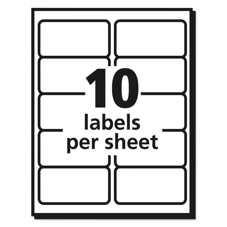 AVERY PRODUCTS CORPORATION Shipping Labels w/ TrueBlock Technology, Inkjet Printers, 2 x 4, White, 10/Sheet, 50 Sheets/Box (AVE8363) thumbnail 3