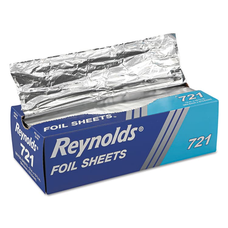 REYNOLDS FOOD PACKAGING Pop-Up Interfolded Aluminum Foil Sheets, 10.75 x 12, 500/Box (RFP721BX)