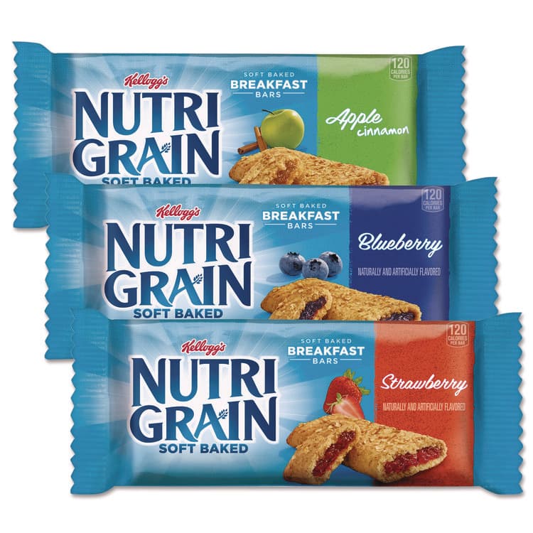 KELLOGG'S Nutri-Grain Soft Baked Breakfast Bars, Asstd: Apple, Blueberry, Strawberry, 1.3 oz Bar, 48/Carton (KEB05872) thumbnail 2