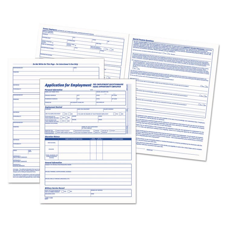 TOPS BUSINESS FORMS Comprehensive Employee Application Form, One-Part (No Copies), 17 x 11, 25 Forms Total (TOP3288) thumbnail 2