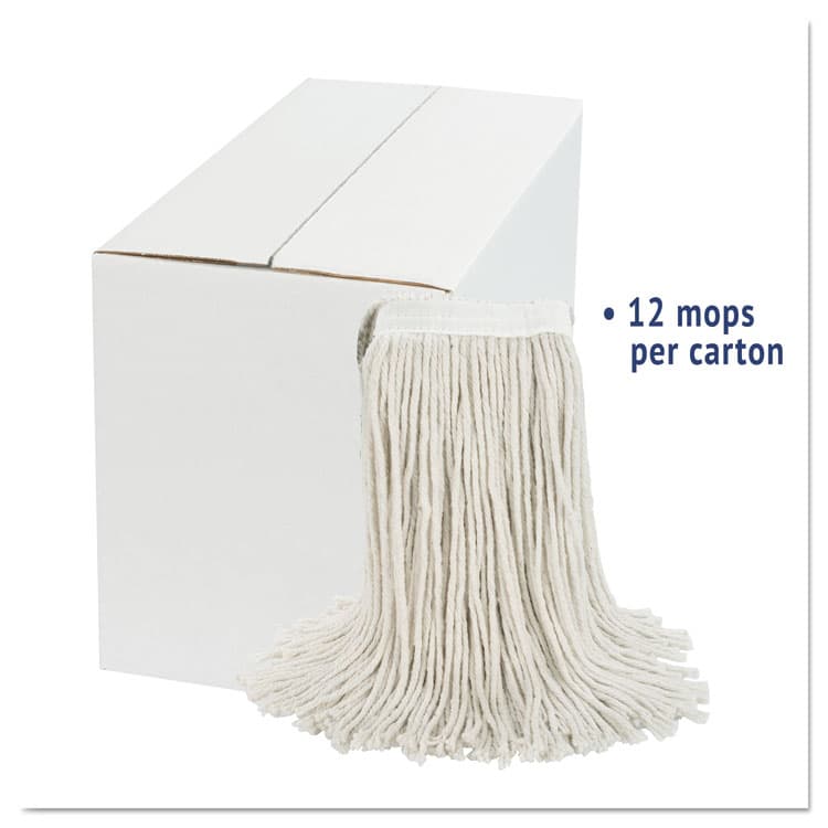 BOARDWALK Cut-End Wet Mop Head, Cotton, White, #20, 12/Carton (BWK2020CCT) thumbnail 2