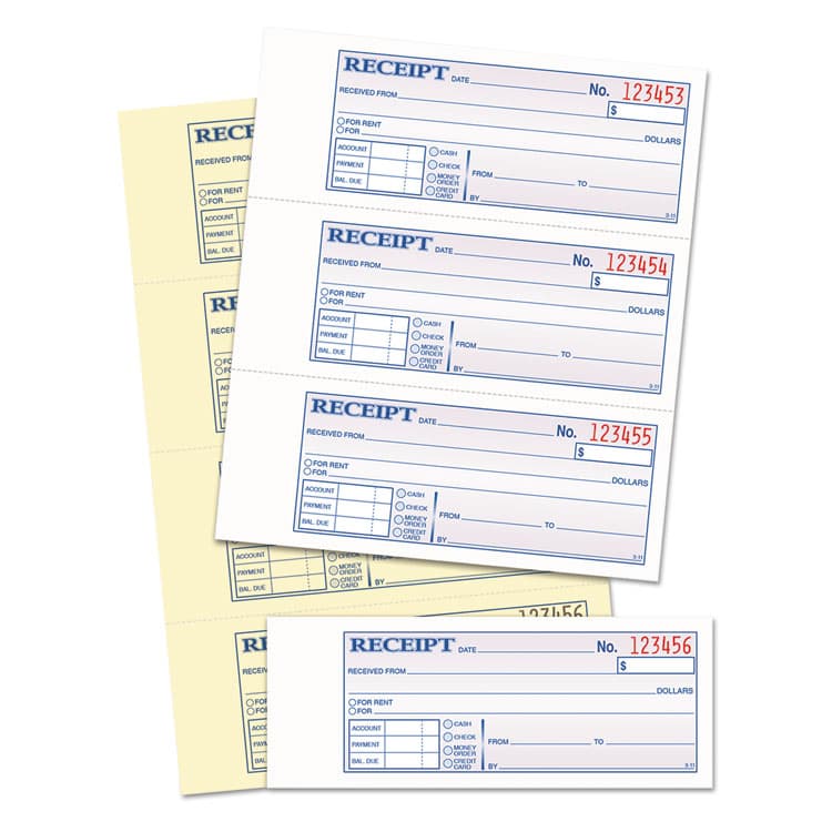 TOPS BUSINESS FORMS Money and Rent Receipt Books, Account + Payment Sections, Two-Part Carbonless, 7.13 x 2.75, 4 Forms/Sheet, 200 Forms Total (TOP46806) thumbnail 2