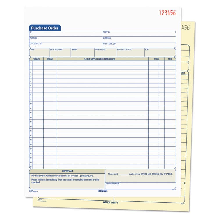 TOPS BUSINESS FORMS Purchase Order Book, 22 Lines, Two-Part Carbonless, 8.38 x 10.19, 50 Forms Total (TOP46146) thumbnail 2