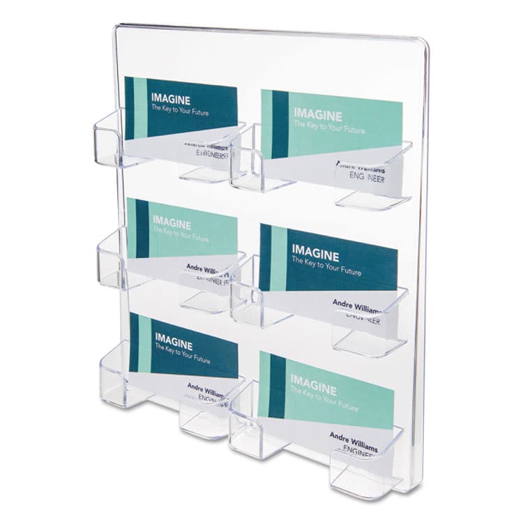 DEFLECTO CORPORATION 6-Pocket Business Card Holder, Holds 480 Cards, 8.5 x 1.63 x 9.75, Plastic, Clear (DEF70601)