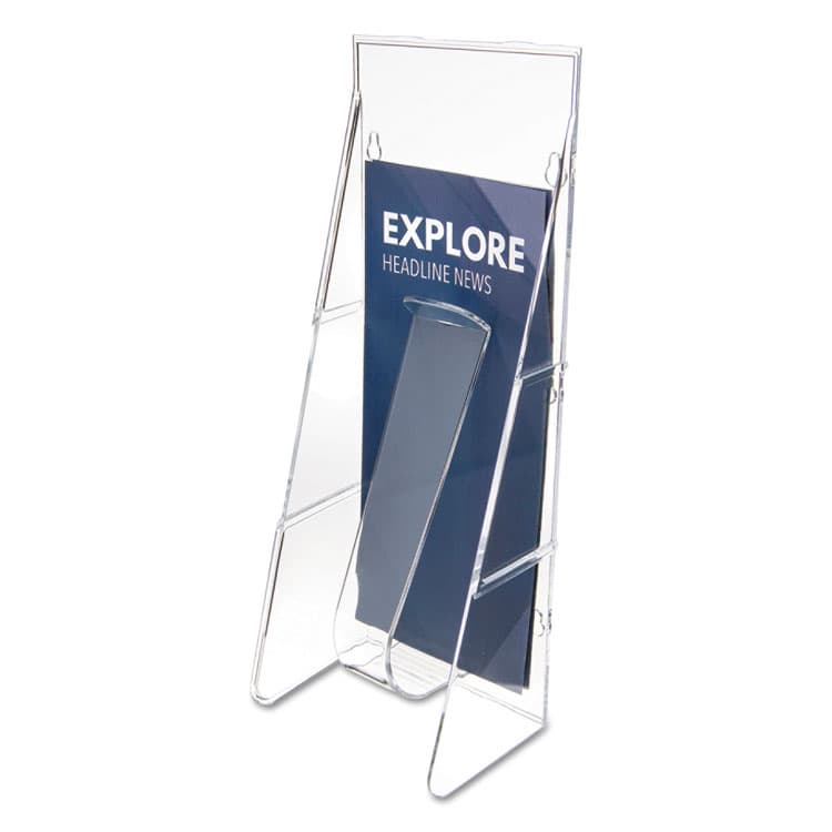 DEFLECTO CORPORATION Stand-Tall Wall-Mount Literature Rack, Leaflet, 4.56w x 3.25d x 11.88h, Clear (DEF55601)