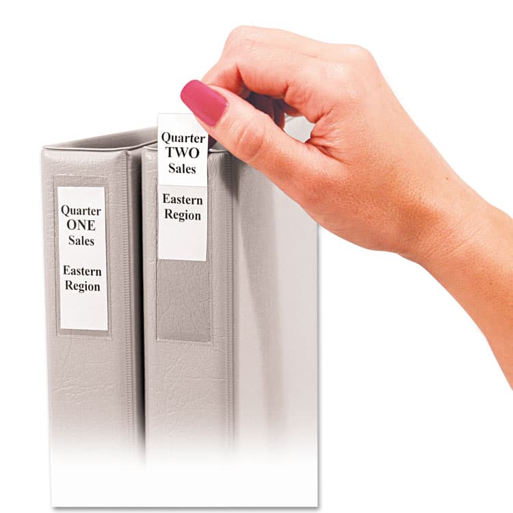 C-LINE PRODUCTS, Self-Adhesive Ring Binder Label Holders, Top Load, 1 x 2,81, Clear, 12/Pack (CLI70013) thumbnail 2