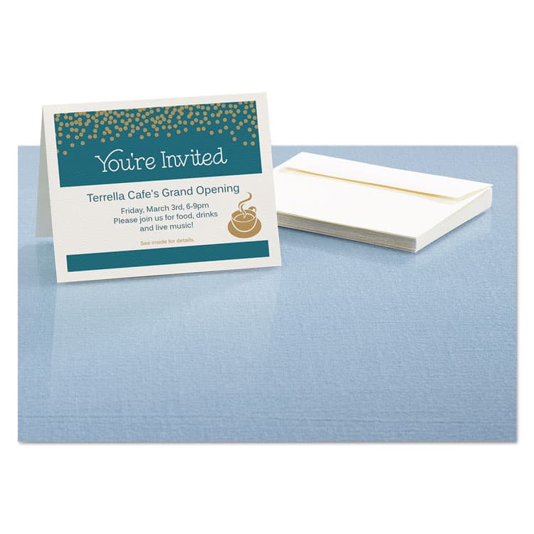 AVERY PRODUCTS CORPORATION Note Cards with Matching Envelopes, Inkjet, 65lb, 4.25 x 5.5, Textured Uncoated White, 50 Cards, 2 Cards/Sheet, 25 Sheets/Box (AVE3379) thumbnail 4