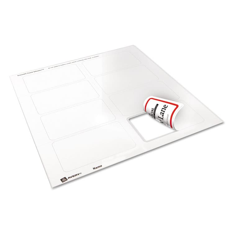 AVERY PRODUCTS CORPORATION Flexible Adhesive Name Badge Labels, 3.38 x 2.33, White/Red Border, 400/Box (AVE5095) thumbnail 3