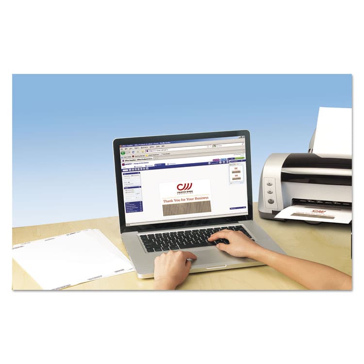 AVERY PRODUCTS CORPORATION Note Cards with Matching Envelopes, Laser, 80 lb, 4.25 x 5.5, Uncoated White, 60 Cards, 2 Cards/Sheet, 30 Sheets/Pack (AVE5315) thumbnail 4