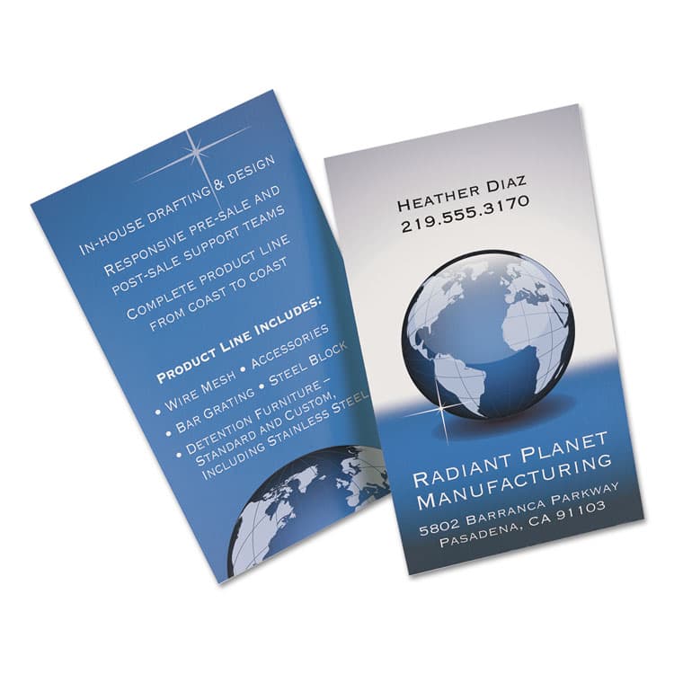 AVERY PRODUCTS CORPORATION True Print Print-to-the-Edge Premium Business Cards, Inkjet, 2 x 3.5, White, 8 Cards Sheet, 20 Sheets/Pack (AVE8869) thumbnail 3