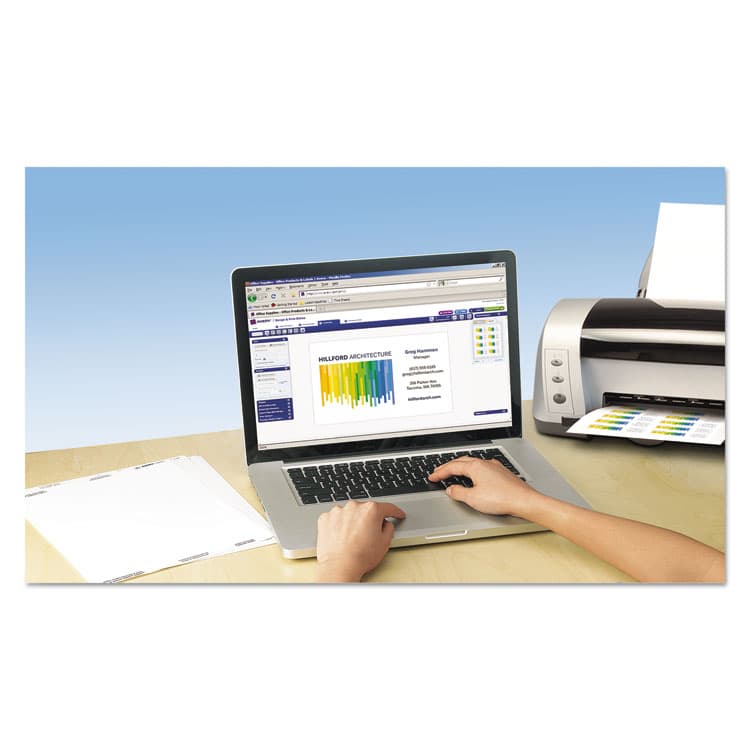 AVERY PRODUCTS CORPORATION Clean Edge Business Card Value Pack, Laser, 2 x 3.5, White, 10 Cards/Sheet, 200 Sheets/Box (AVE5870) thumbnail 4