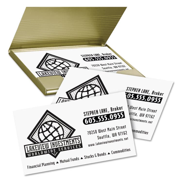 AVERY PRODUCTS CORPORATION Clean Edge Business Cards, Laser, 2 x 3.5, White, 10 Cards/Sheet, 40 Sheets/Box (AVE5877) thumbnail 3