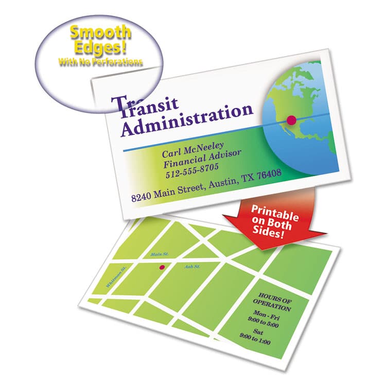 AVERY PRODUCTS CORPORATION True Print Premium Clean Edge Business Cards, Inkjet, 2 x 3.5, White, 10 Cards/Sheet, 100 Sheets/Box (AVE8870) thumbnail 2