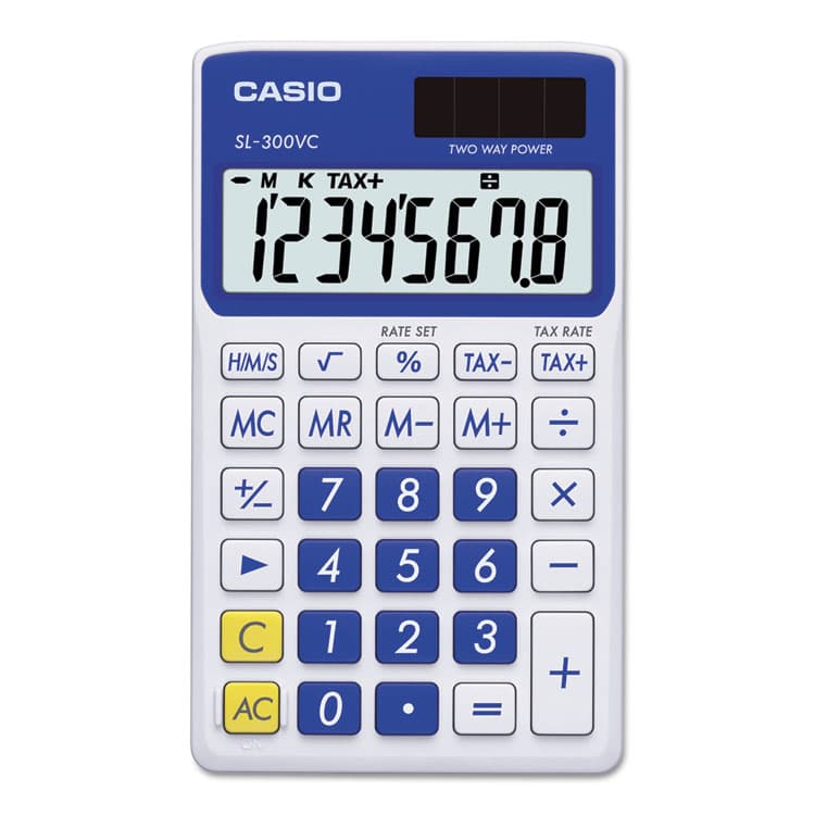 CASIO, . SL-300SVCBE Handheld Calculator, 8-Digit LCD, Blue (CSOSL300VCBE)