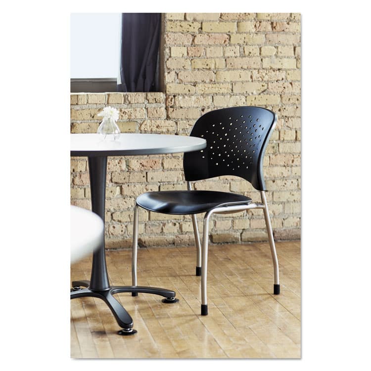 SAFCO PRODUCTS Reve Guest Chair with Straight Legs, 19" x 24.5" x 33.5", Black Seat, Black Back, Silver Base, 2/Carton (SAF6805BL) thumbnail 2