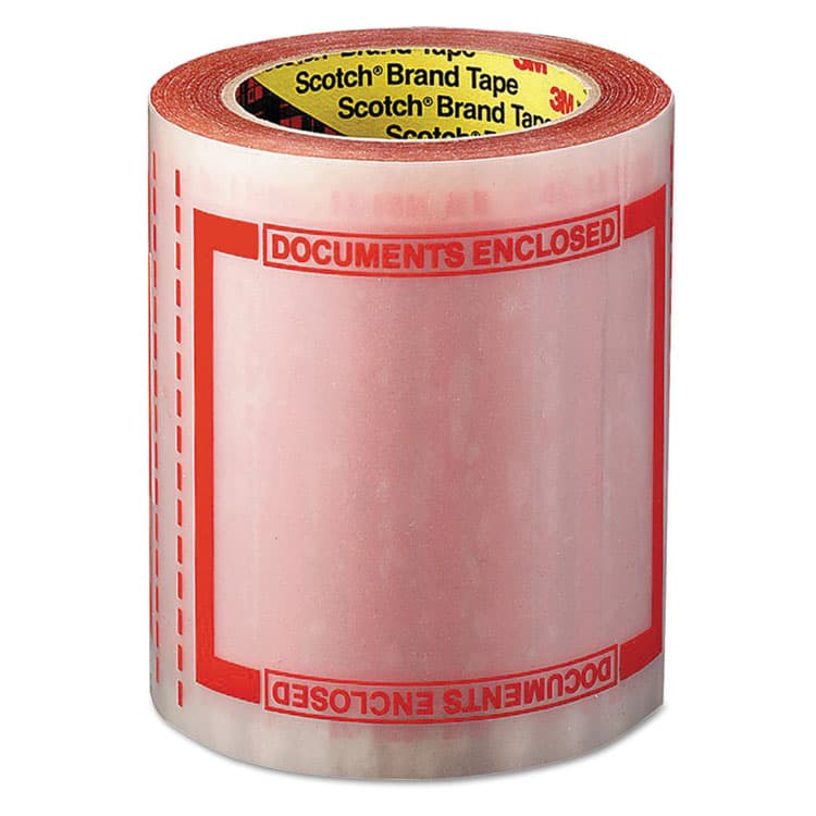 3M/COMMERCIAL TAPE DIV. Pouch Tape, 3" Core, 5" x 6", Transparent, Orange Border (MMM82405) thumbnail 4