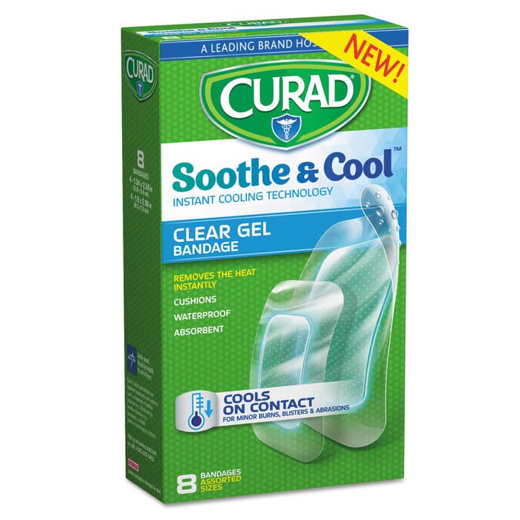 MEDLINE INDUSTRIES, . Soothe and Cool Clear Gel Bandages, Assorted, Clear, 8/Box (MIICUR5236V1)
